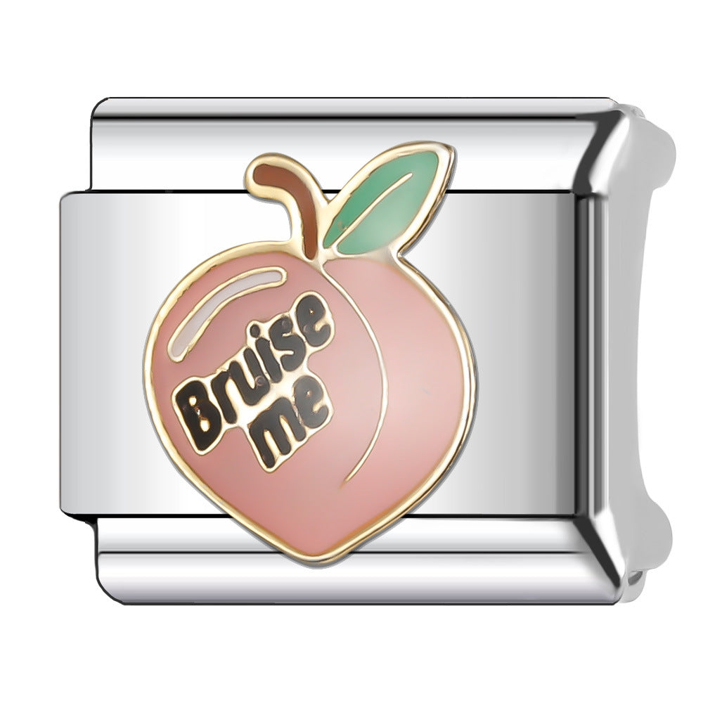 Wholesale Italian Charm Bracelet 9mm DIY Splicing Fruit and Vegetable Series  Stainless Steel Composable Bracelet