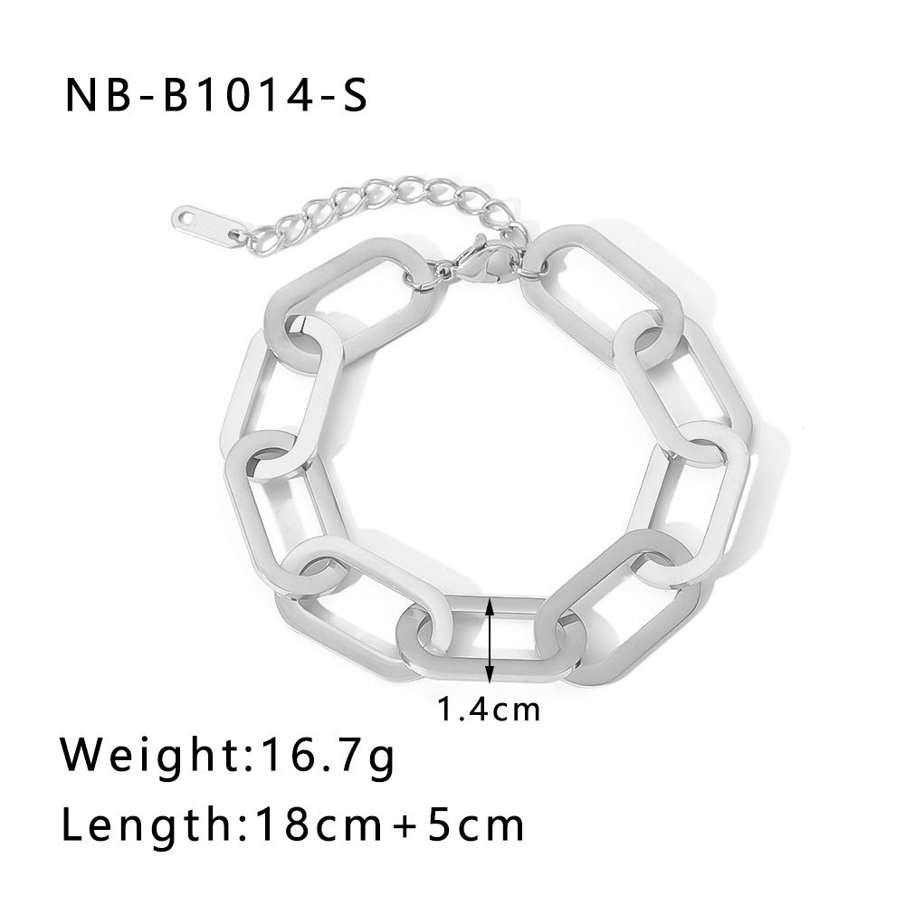 Wholesale Thick Chain Punk Style Stainless Steel 24K Gold Hand Braided Chain Bracelet ACC-BT-Xiny011