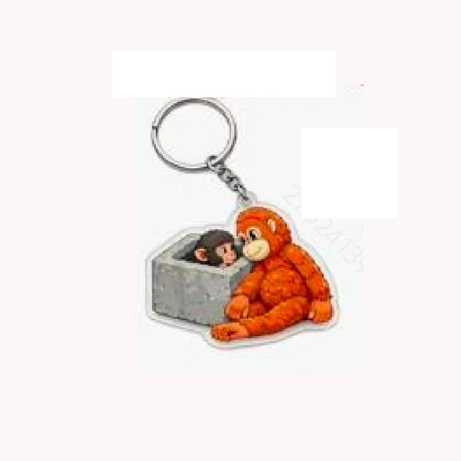 Wholesale Punch Monkey Baby Acrylic Keychain Western Style 2D Flat Pendant for Boutique Resale Bag Charm