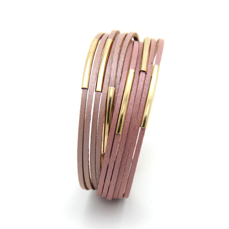 Wholesale multi-layer woven leather bracelet