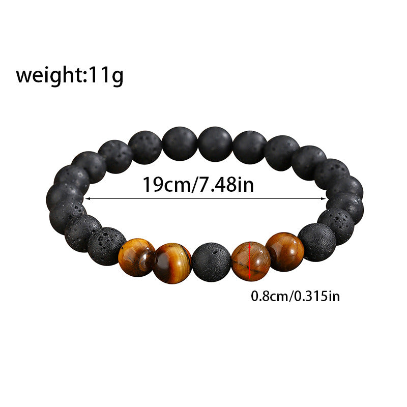 Wholesale Retro Turquoise Tiger Eye Stone Elastic Bracelet Trendy Unisex Jewelry Accessory For Everyday Wear And Gift