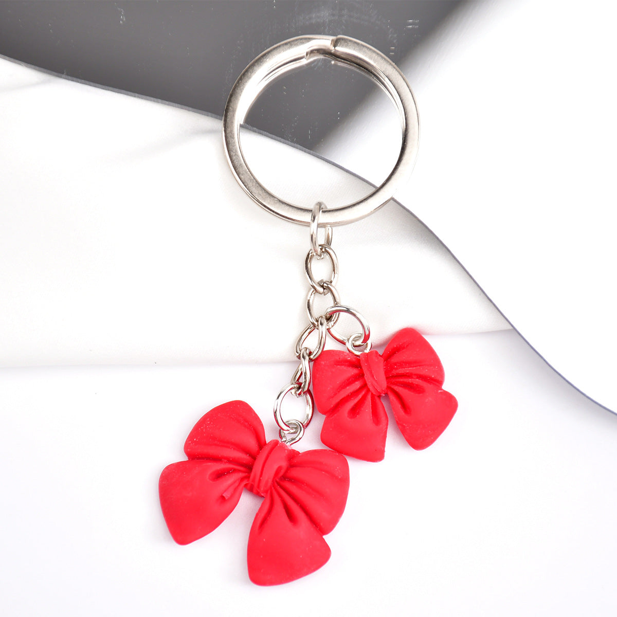 Wholesale  Candy Color Bow Flower Pendant  Keychain