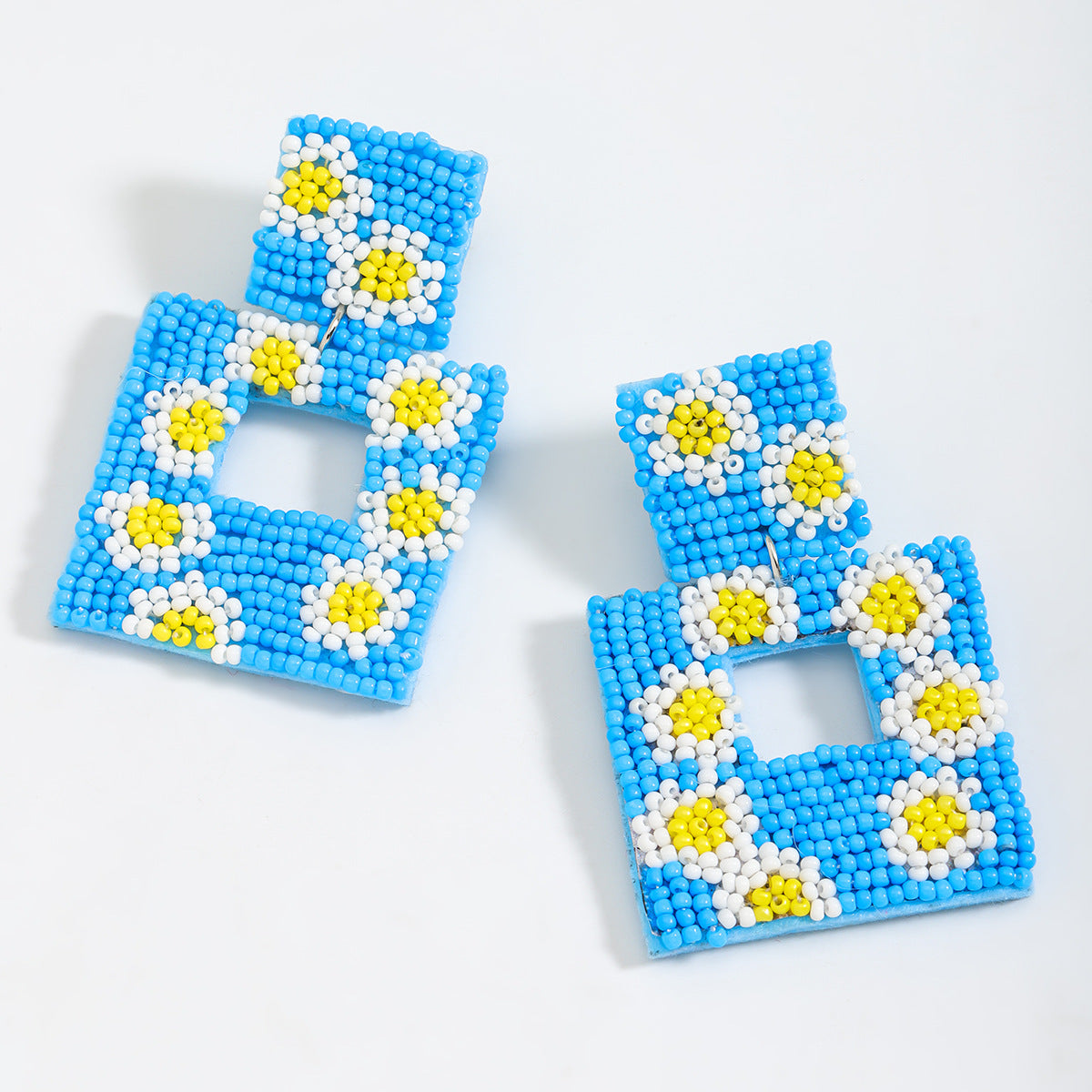 Wholesale Flower, Rice Bead, Small Daisy Earrings ACC-ES-JiaQi007