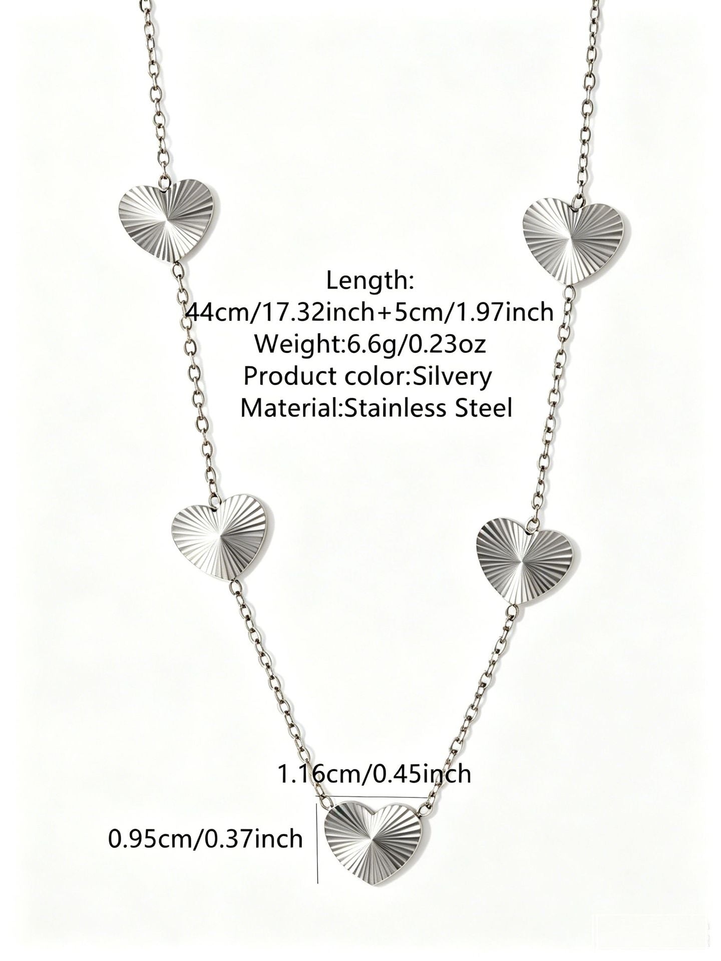 Wholesale Stainless Steel Heart Jewelry Set Earrings Necklace Bracelet for Boutique Resale
