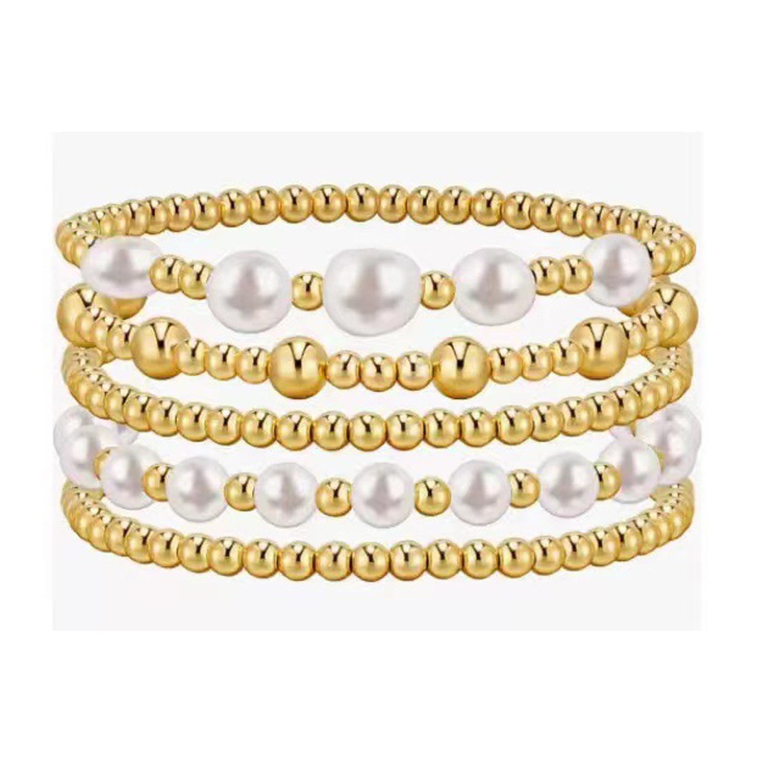 Wholesale Gold Pearl Bracelet Acrylic Gold Beads Pearl Bracelet