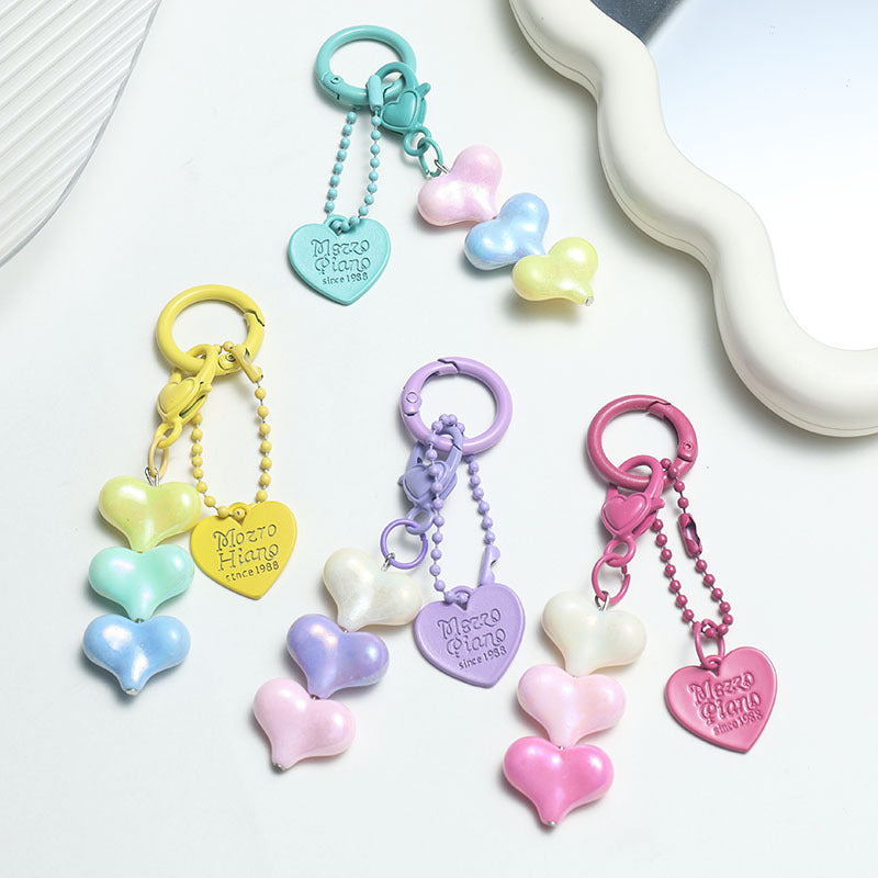 Wholesale Lake Blue Heart Charm Set - Resin Alloy DIY Jewelry Accessory for Bag Decoration