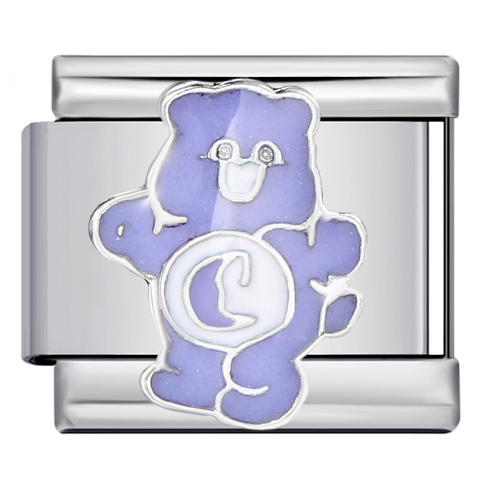 Wholesale Cute Bear Italian Module Bracelet Stainless Steel Welding Pattern DIY Charms