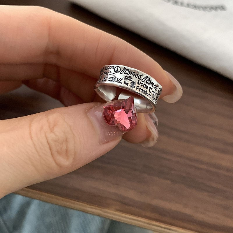 Wholesale Wave Letters 925 Sterling Silver Open Index Finger Ring ACC-RS-YaoFeng004