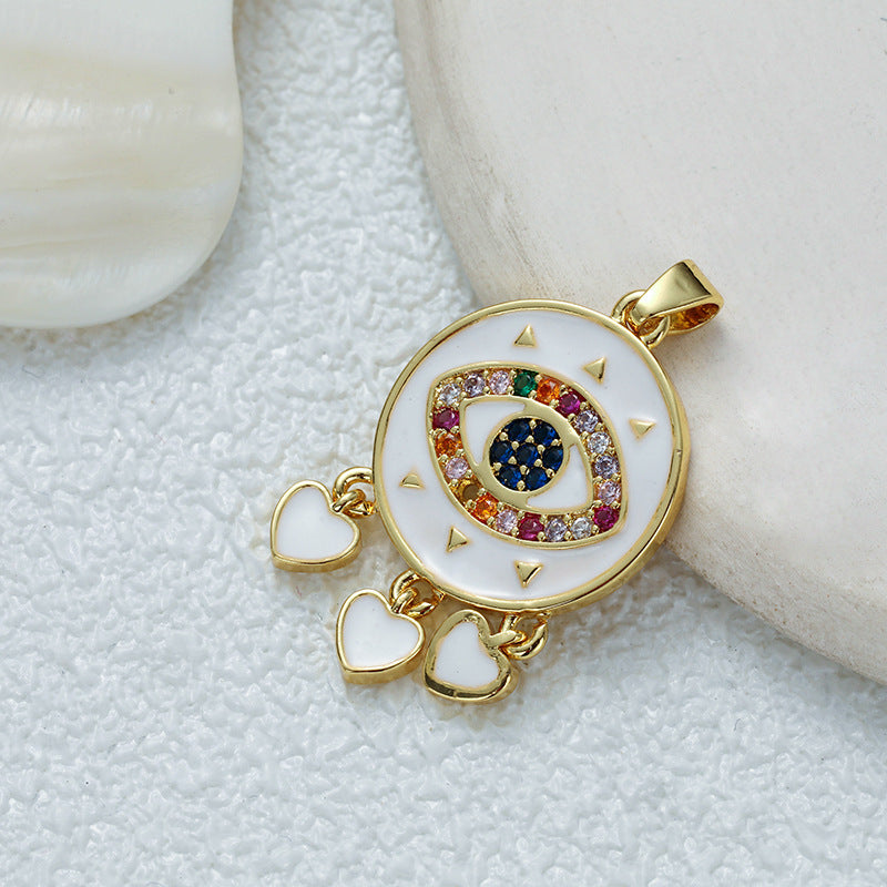 Wholesale Gold Plated Copper Eye Pendant Necklace with Zircon - Trendy Jewelry Accessory for Women
