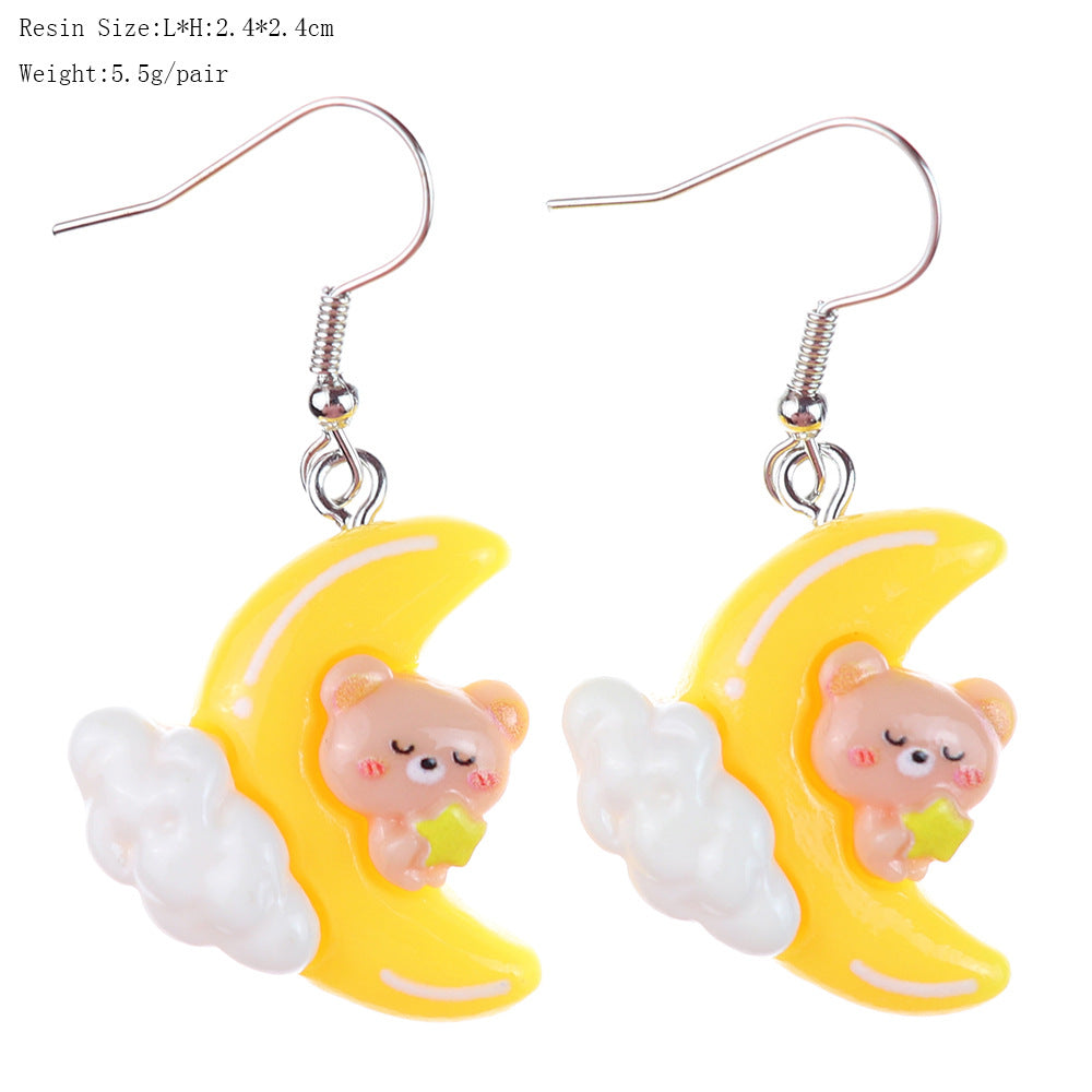 Wholesale  fun cartoon cute rocket bear star earrings