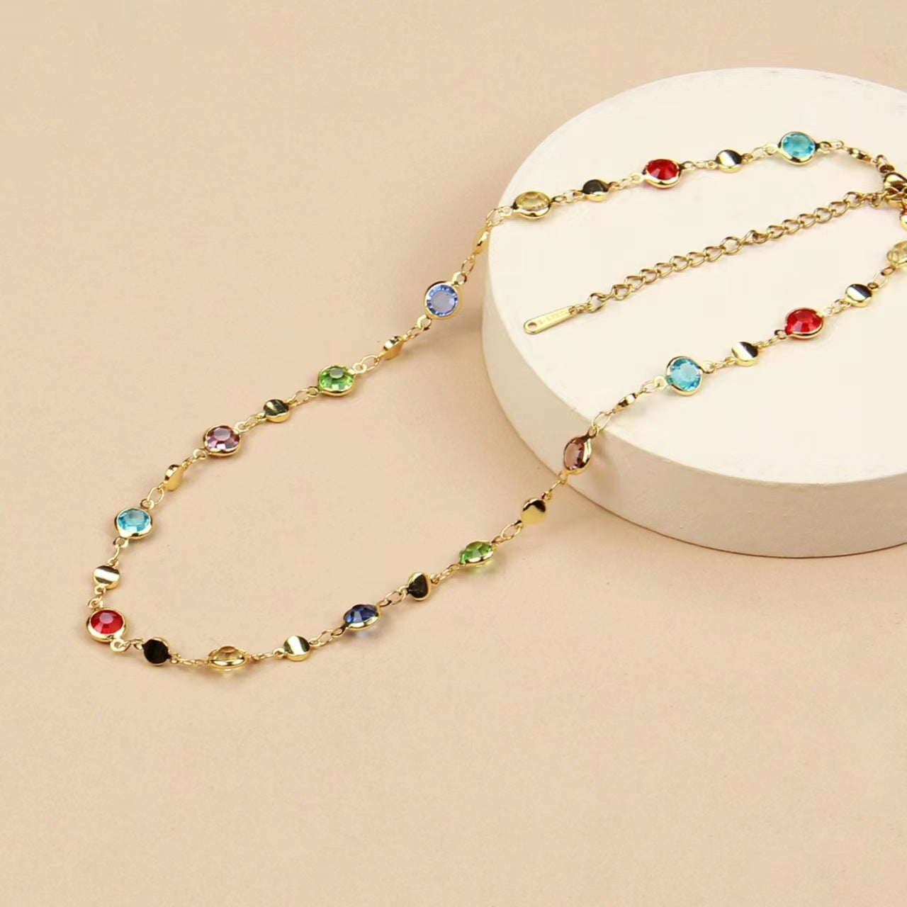 Wholesale  colorful zircon three-dimensional necklace