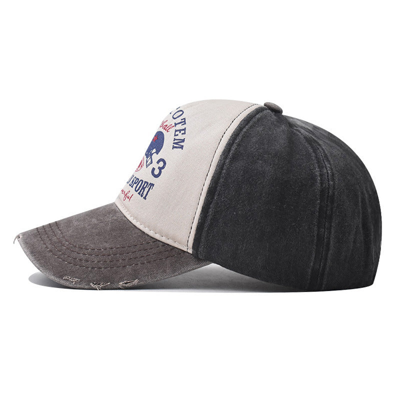 Wholesale  denim washed distressed baseball cap letter printing baseball cap