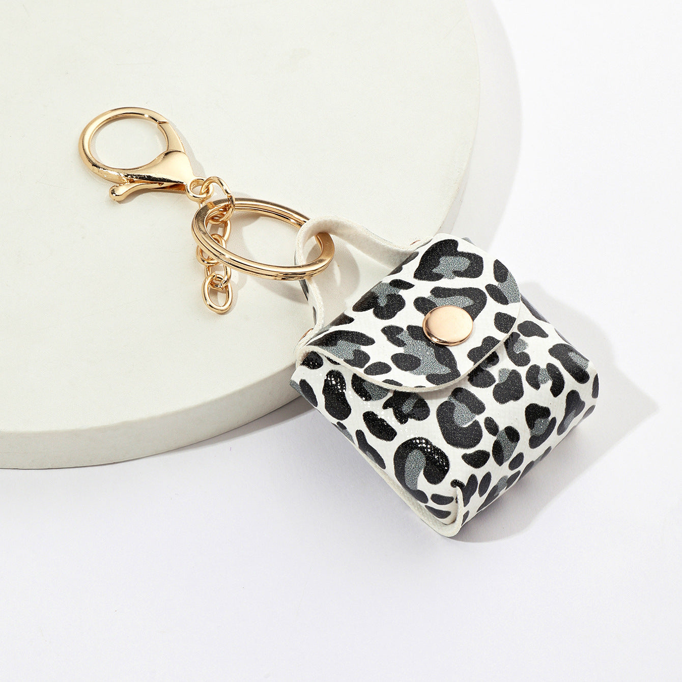 Wholesale Leopard Print Small Square Bag Keychain