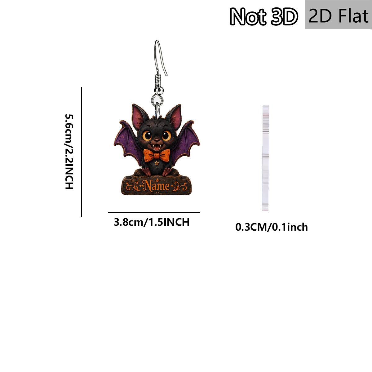 Wholesale  Wooden Bat Earrings Cartoon Purple Wing Retro Painted Party Earrings Fashion Jewelry Accessory Boutique Resale Gift