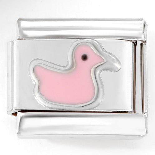Wholesale Italian Charm Bracelet 9mm DIY  Little Yellow Duck    Creative Stainless Steel Composable Bracelet  ACCVIP