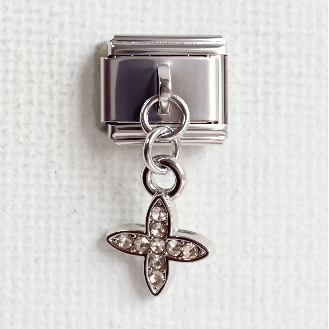 Wholesale 5pcs/pack Makeup &  Accessories Enamel Italian Charms Single Section Creative Stainless Steel Composable Bracelet