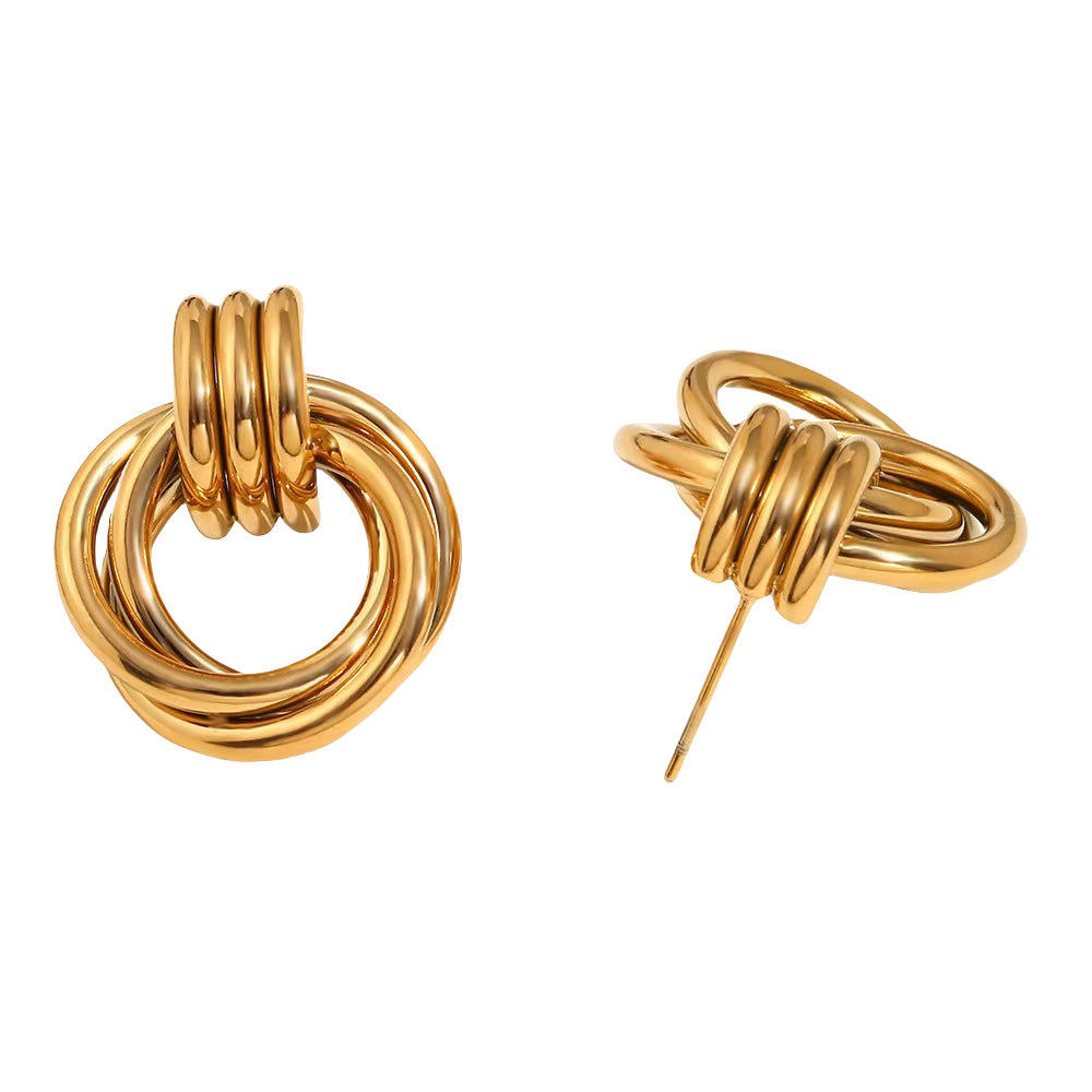 Wholesale Geometric Multi-layer  Titanium Steel  Earrings