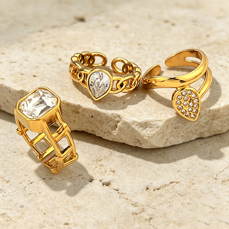 Wholesale Geometric Open Ring Stainless Steel Electroplating Fashion Accessory