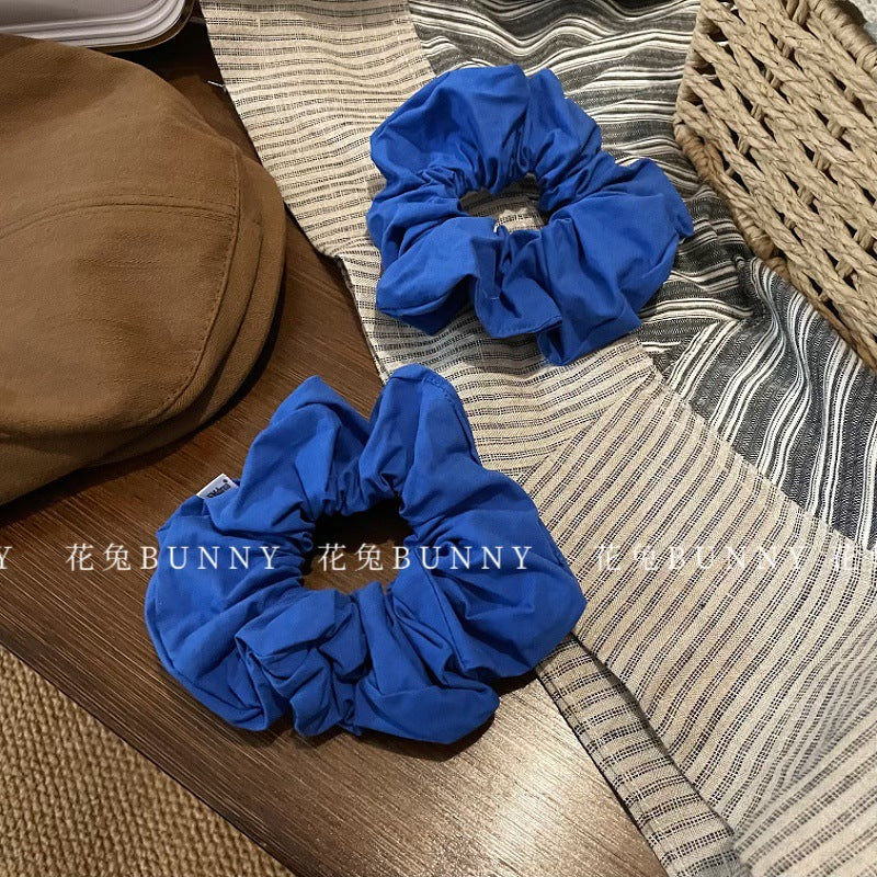 Wholesale Royal Blue Cotton Pleated Large Hair Accessories Hair Scrunchies