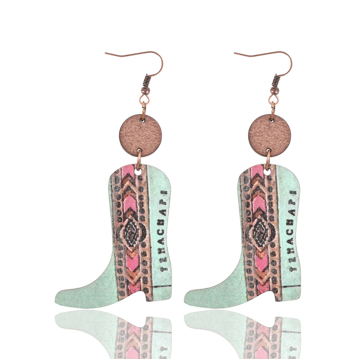 Wholesale Wooden Flower Drop Earrings Vintage Bohemian Ear Jewelry for Women