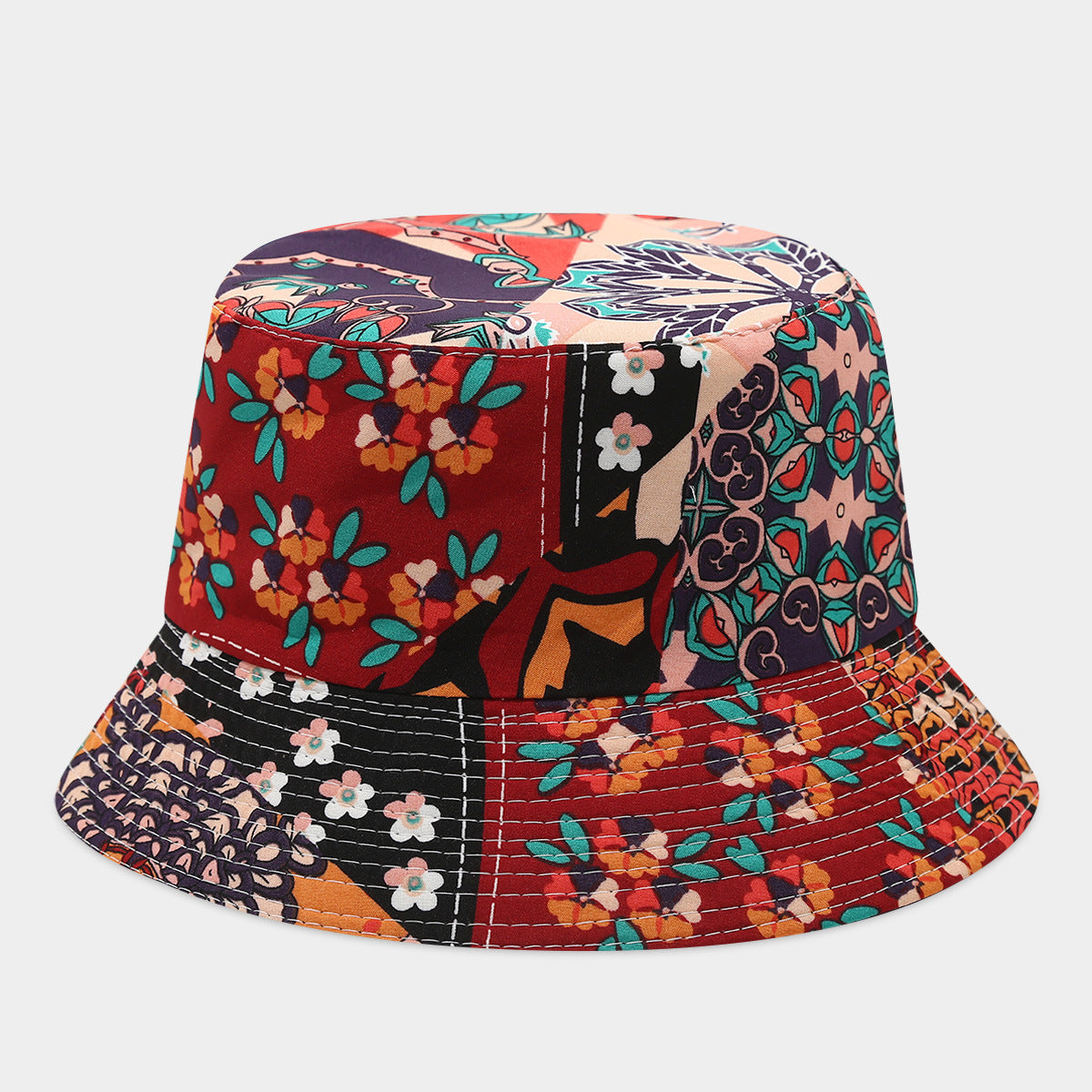 Wholesale Bohemian Small Flower Full Print Sunscreen Fisherman Hat
