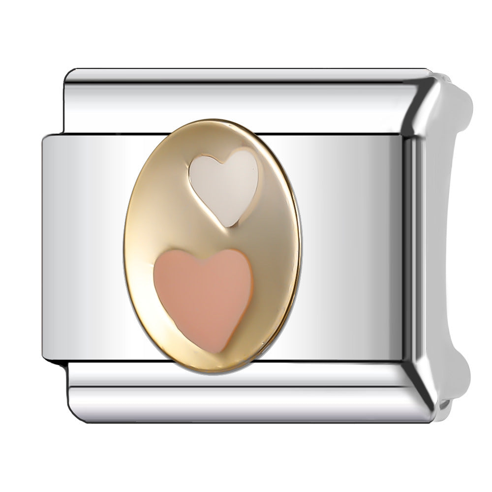 Wholesale Italian Charm Bracelet 9mm DIY Splicing Stainless Steel Wedding Couple Anniversary Cartoon Composable Bracelet