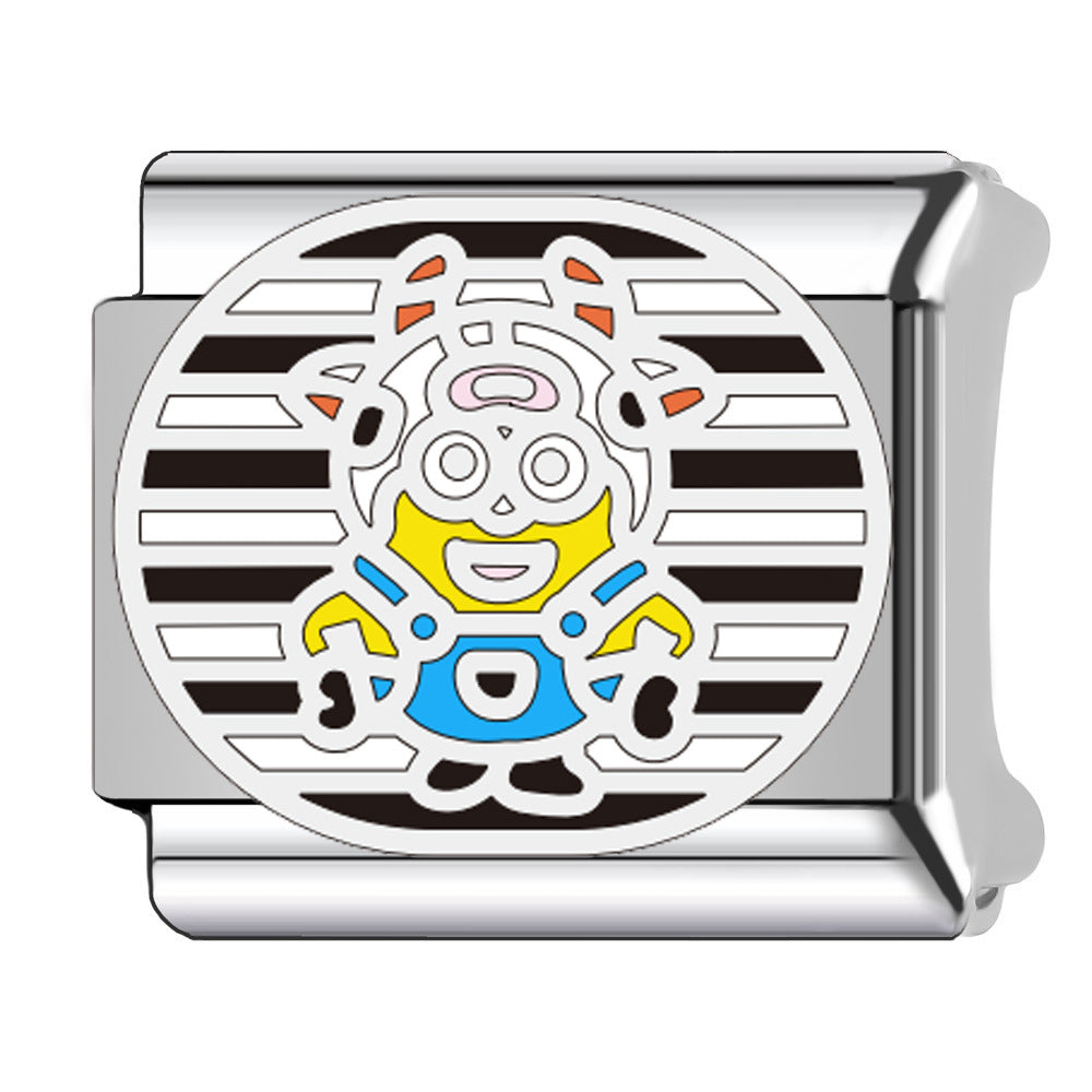 Wholesale Italian Charm Bracelet 9mm DIY  cartoon zodiac Minions elastic Creative Stainless Steel Composable Bracelet