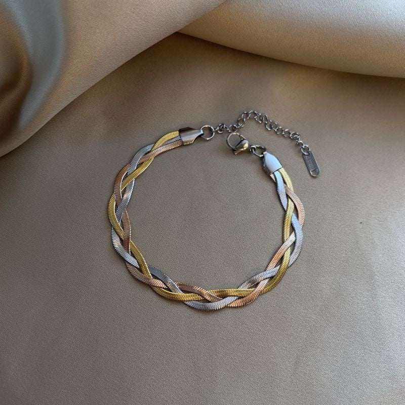 Wholesale Creative Braided Twist Snake Bone Chain Titanium Steel Bracelet