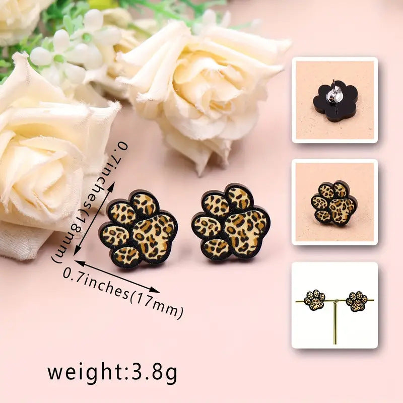 Wholesale leopard print cat claw acrylic earrings ACC-ES-AnDao001