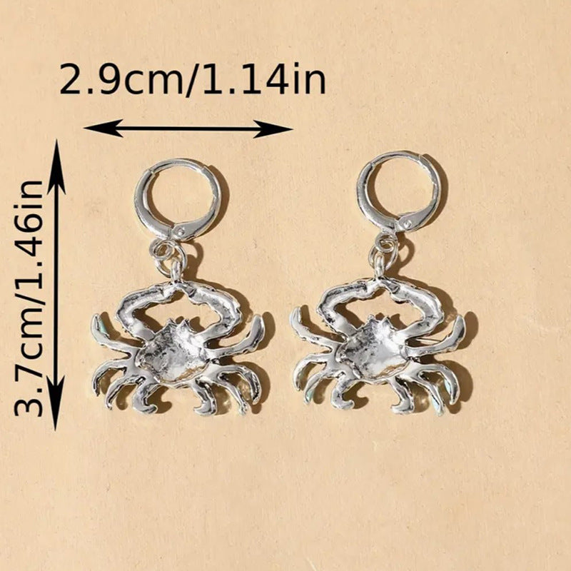Wholesale Hawaiian Style Earrings Blue Crab Alloy Earrings ACC-ES-Shiy001