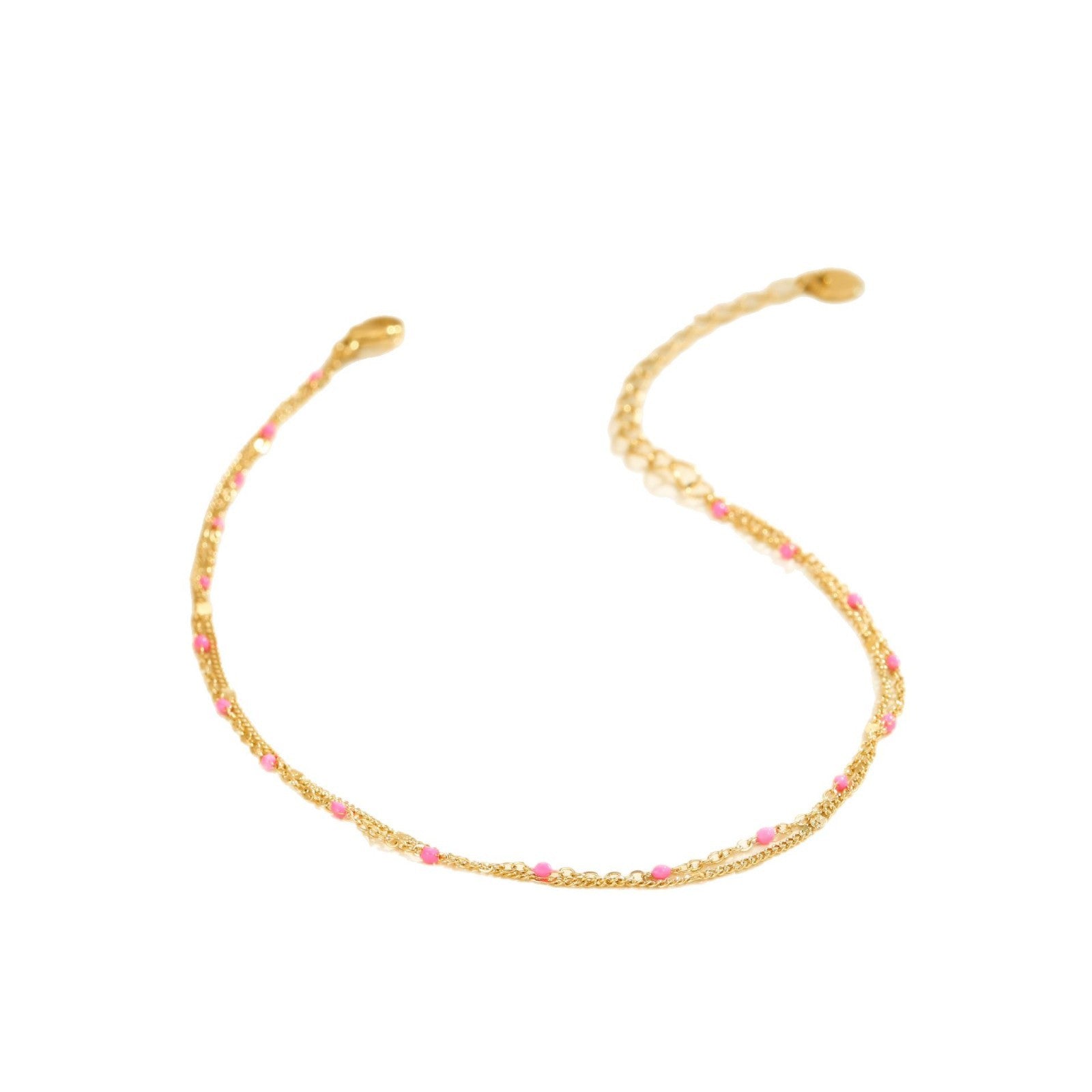 Wholesale color oil drops bean dopamine stainless steel anklet