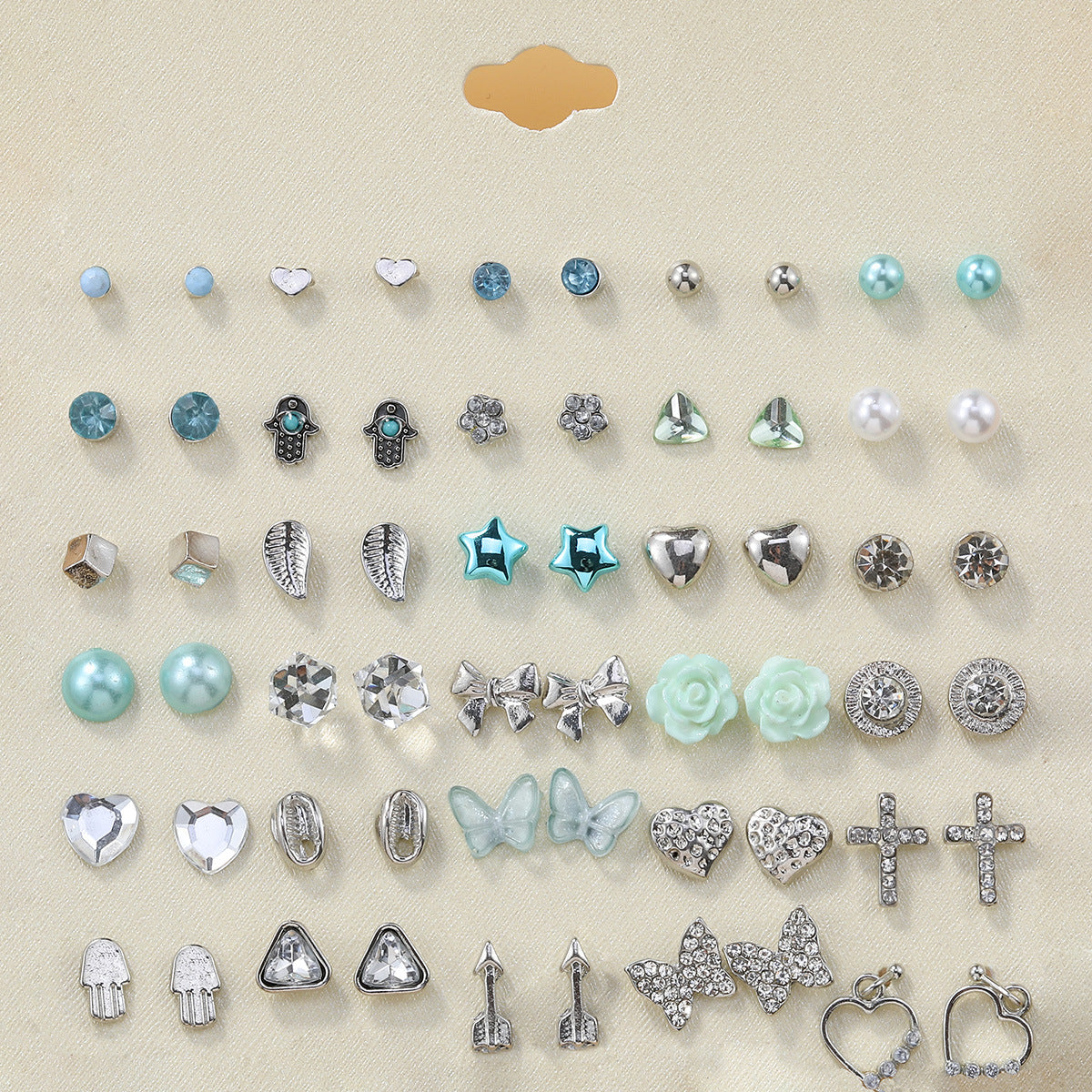 Wholesale 30 pairs/ set of bow flowers starfish butterfly earrings set