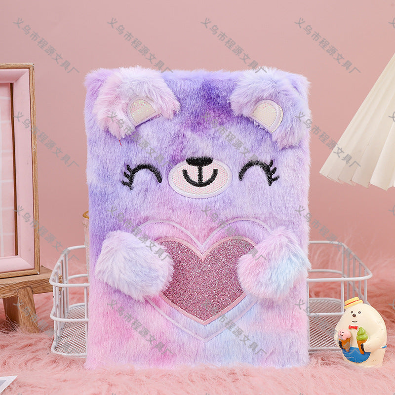 Wholesale cute bear plush notebook