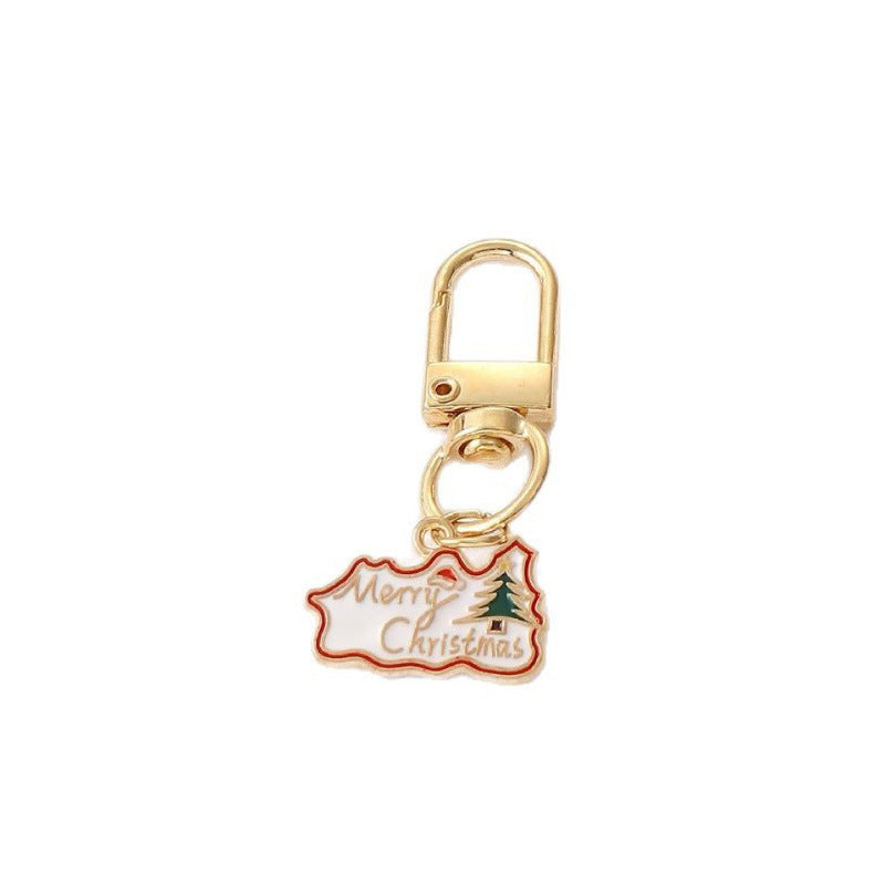 Wholesale Christmas alloy oil dripping keychain