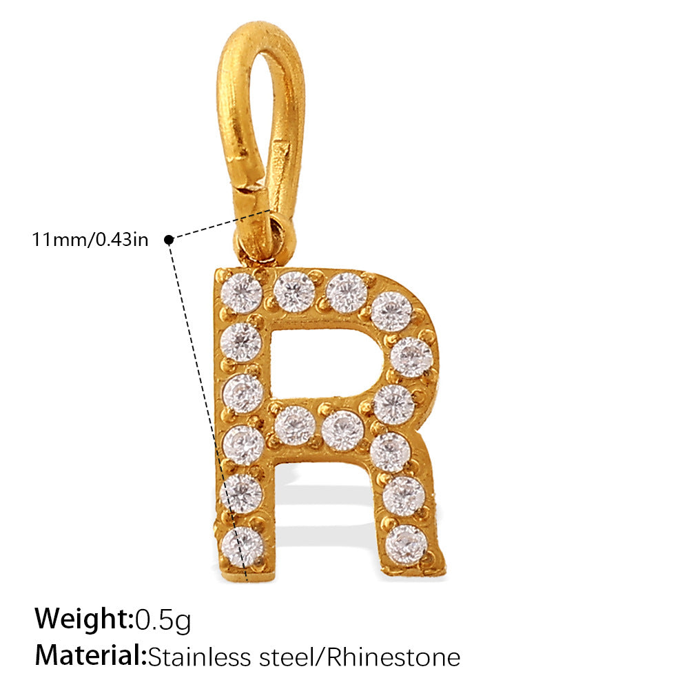 Wholesale Diamond-Encrusted 26 English Letter Charms for Jewelry