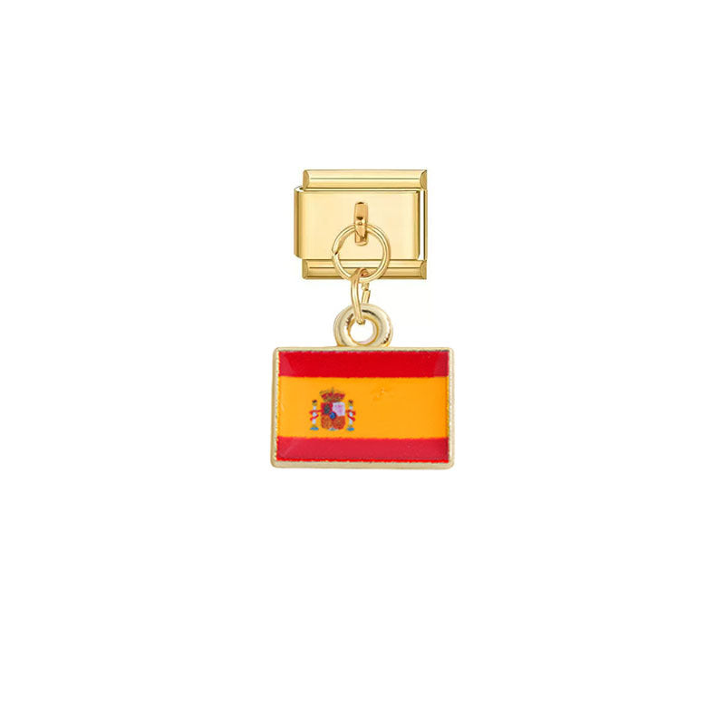 Wholesale Stainless Steel DIY Nation-themed Pendant Modules for Italy Fashion Accessory