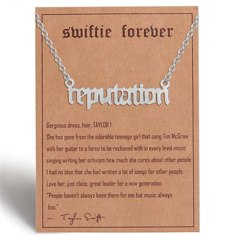 Wholesale  letter stainless steel paper card steel pendant clavicle chain