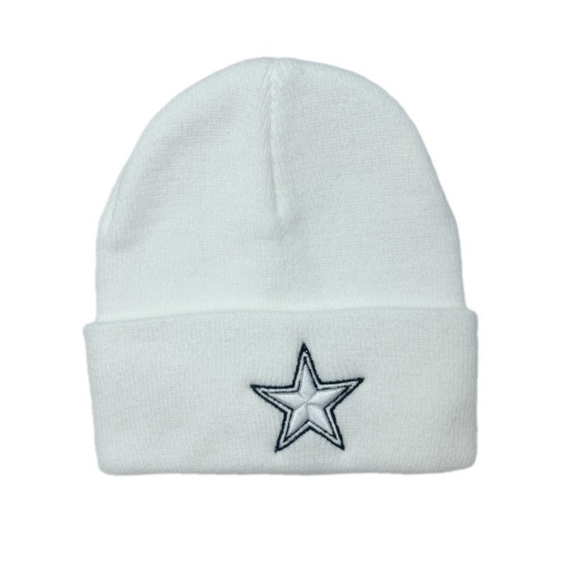 Wholesale Unisex Winter Wool Knit Hat Pentagram Embroidery Geometric Style Warm Outdoor Fashion Accessory