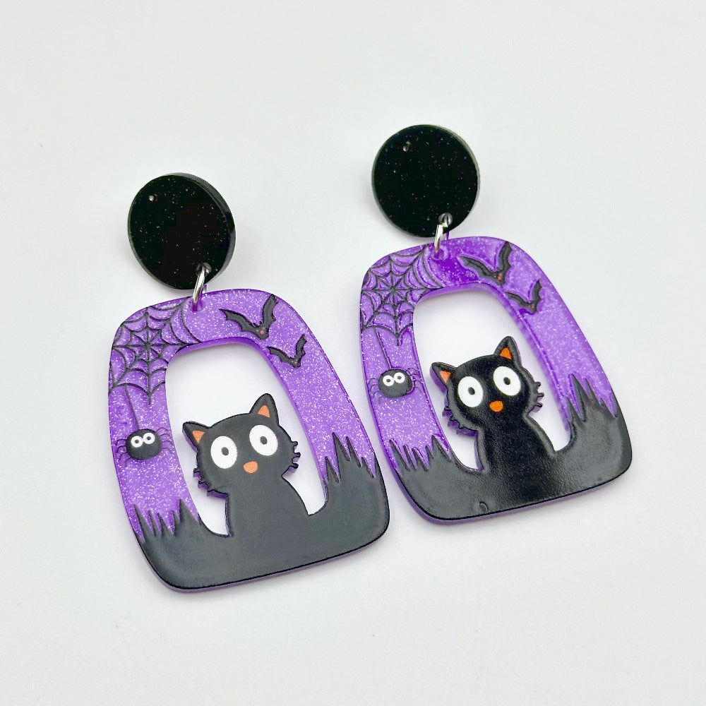 Wholesale Halloween Hollow Acrylic Earrings ACC-ES-Weiw005