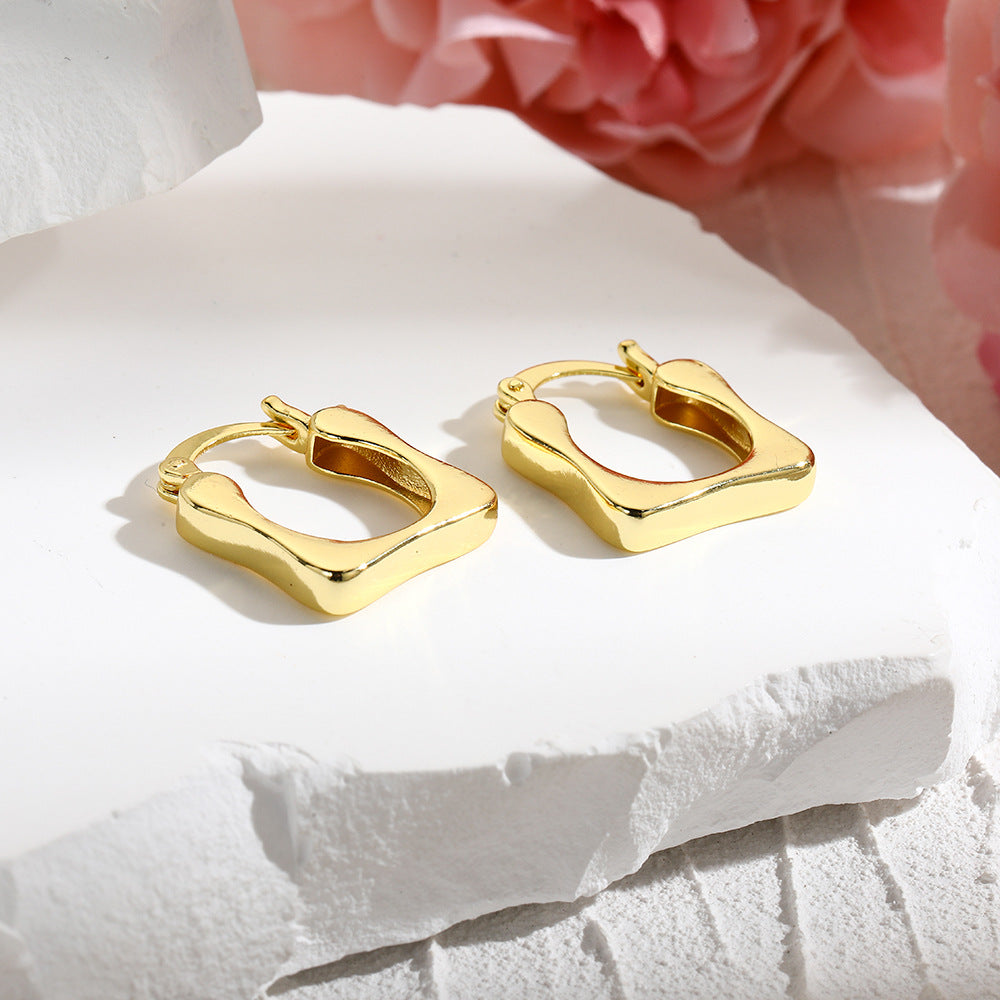 Wholesale  smooth square ear buckle  earrings