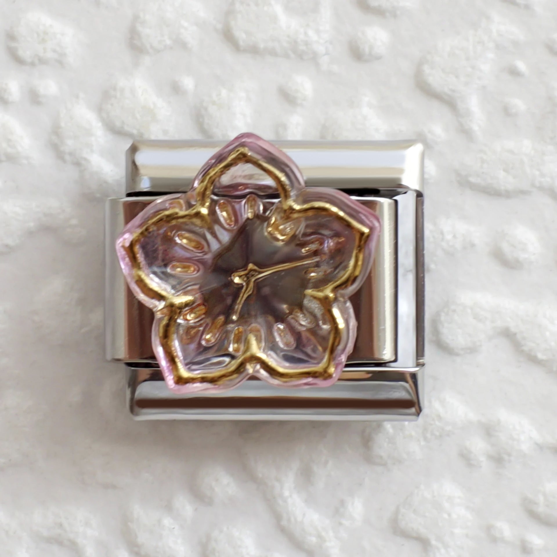 Wholesale 5pcs/pack Makeup &  Accessories Enamel Italian Charms Single Section Creative Stainless Steel Composable Bracelet