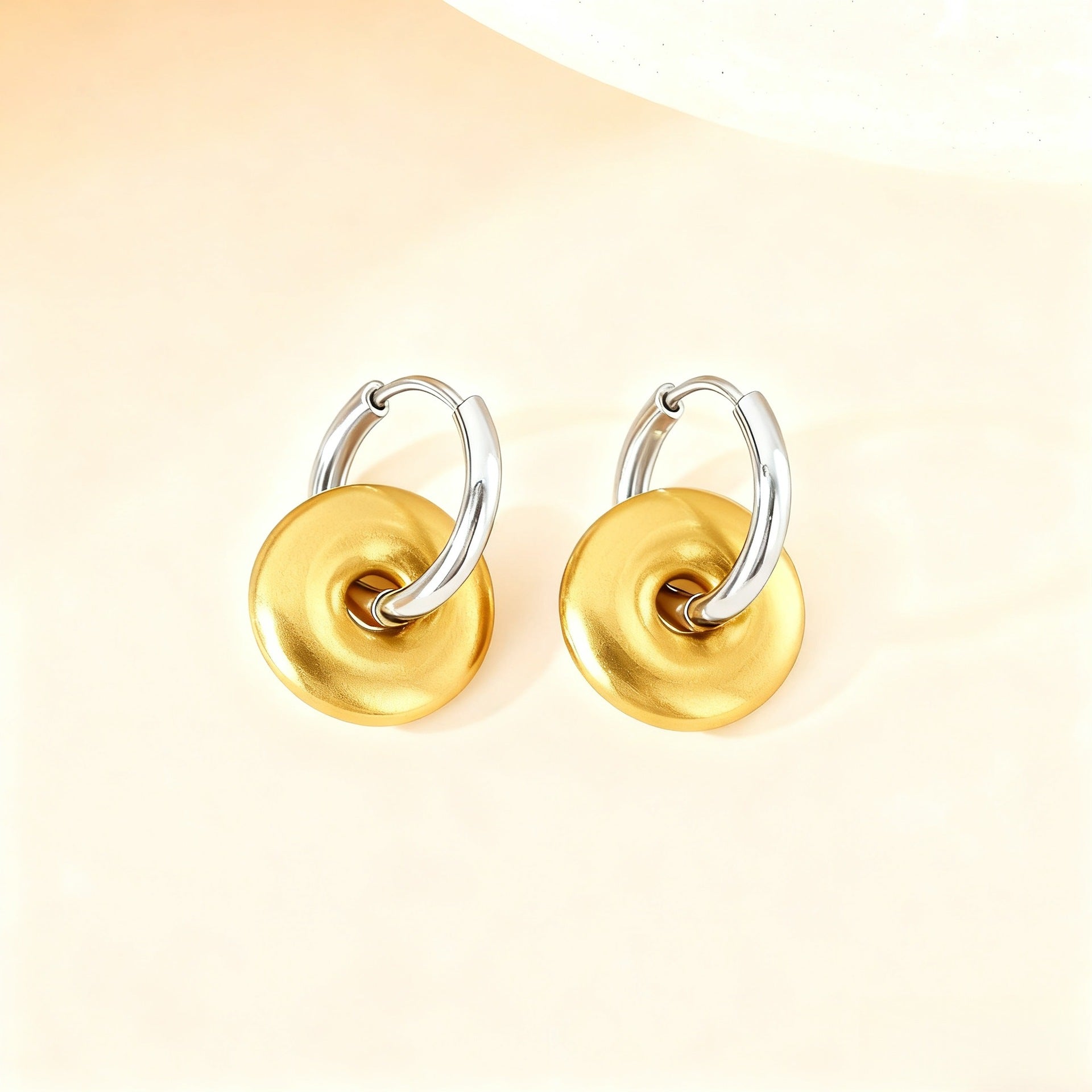 Wholesale Love Elegant Earrings Ear Buckle Titanium Steel Star Moon Geometric Earrings Light Luxury Earrings