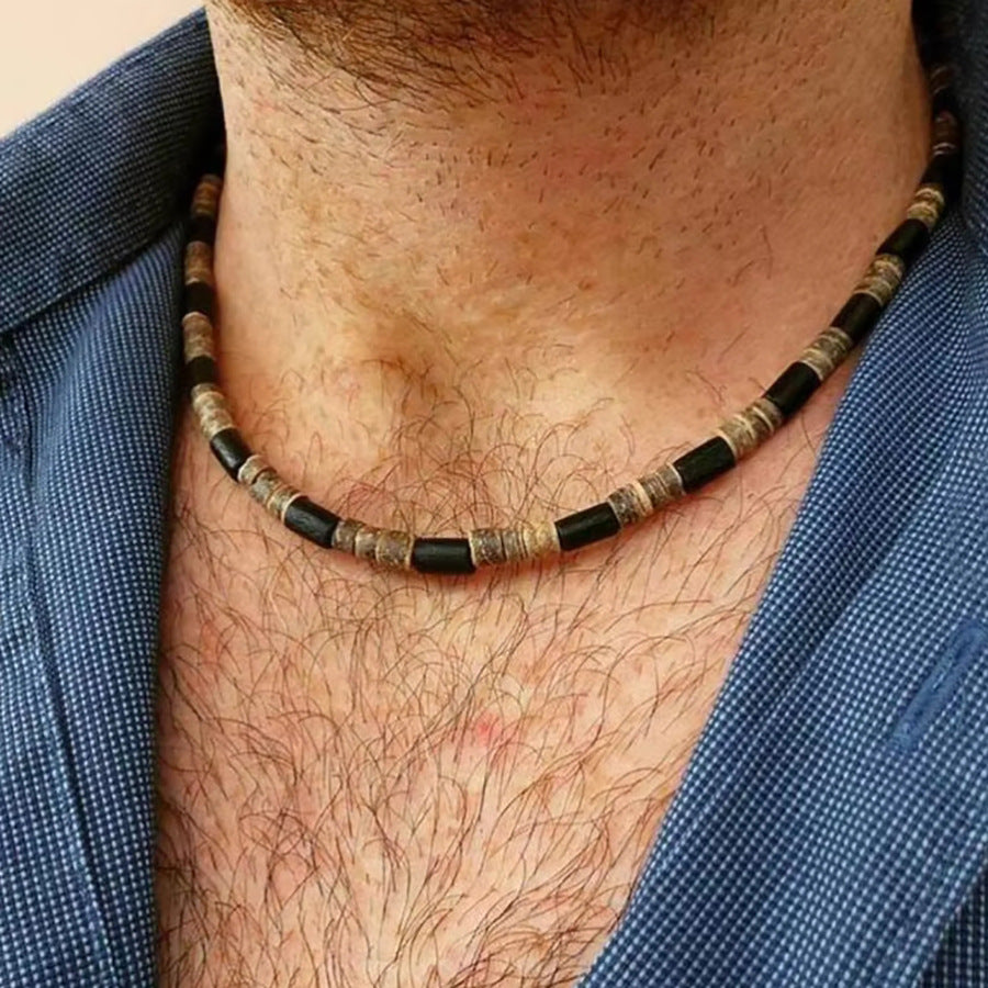 Wholesale Summer Beach Bohemian Wood Chip nut Shell Necklace