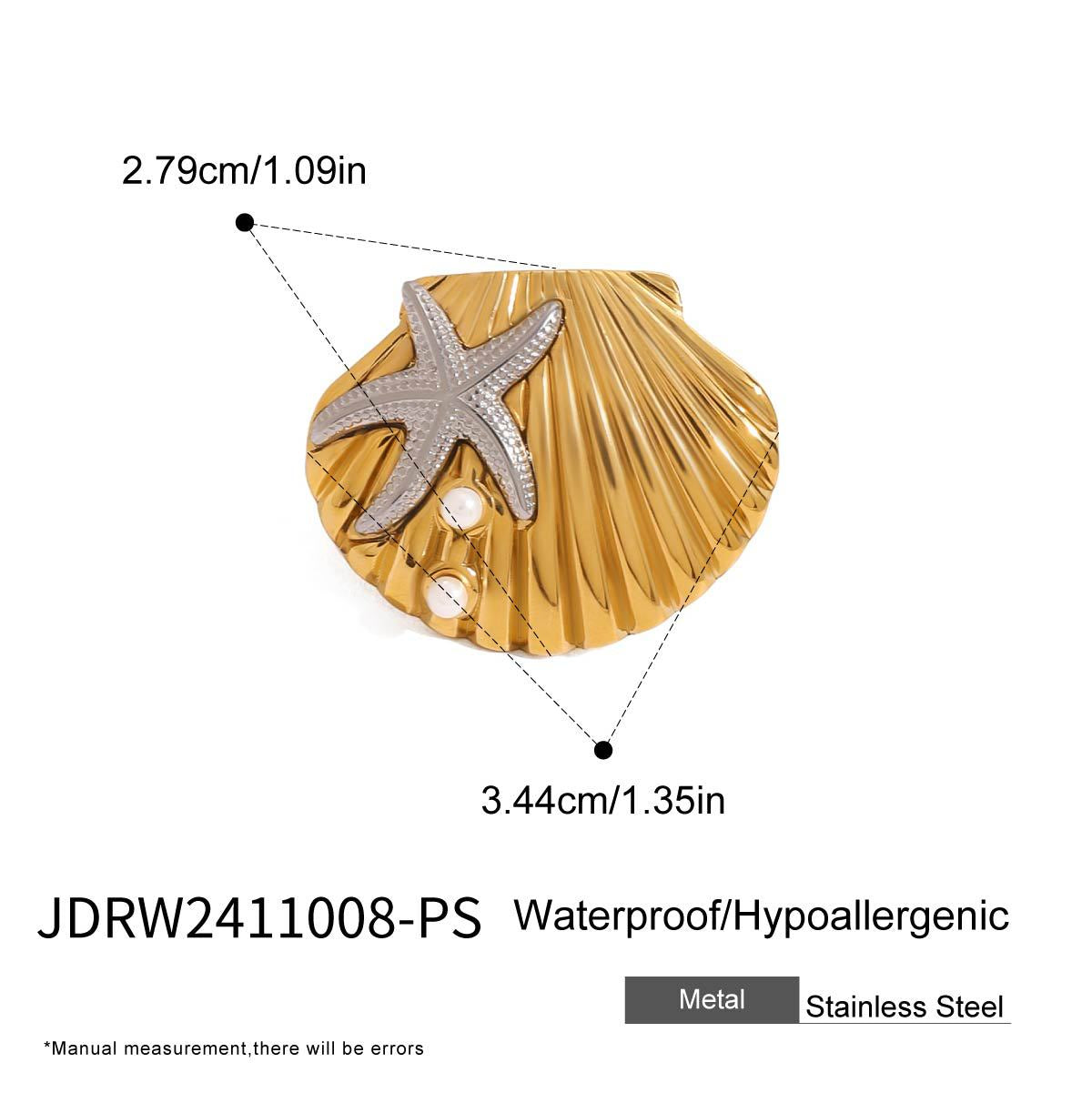 Wholesale  Stainless Steel Starfish Earrings Shell Ring