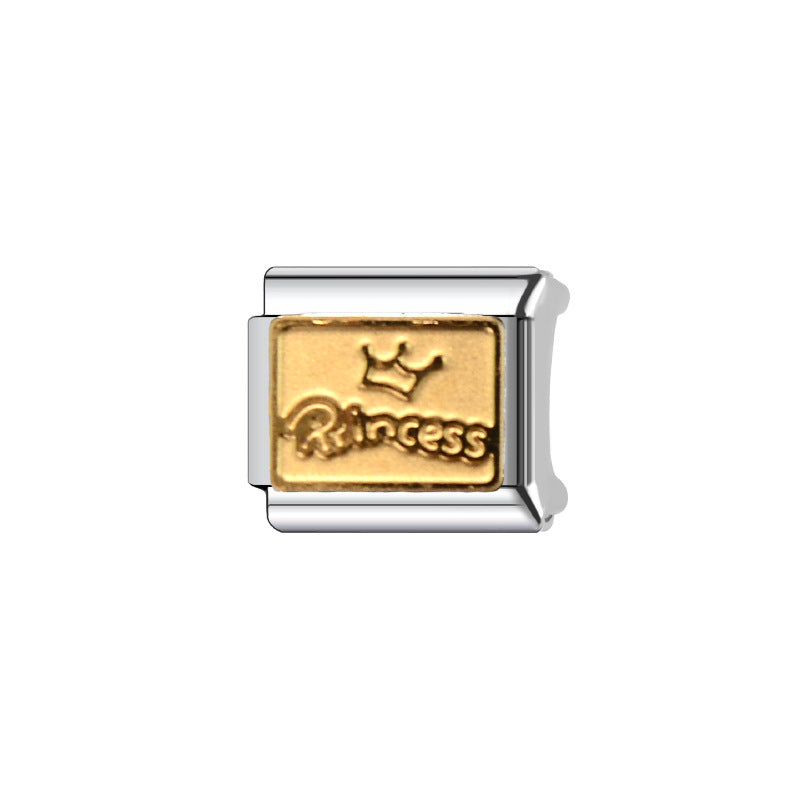 Wholesale Italian Charm Bracelet 9mm DIY Splicing Entertainment Series Music Pattern Stainless Steel Composable Bracelet