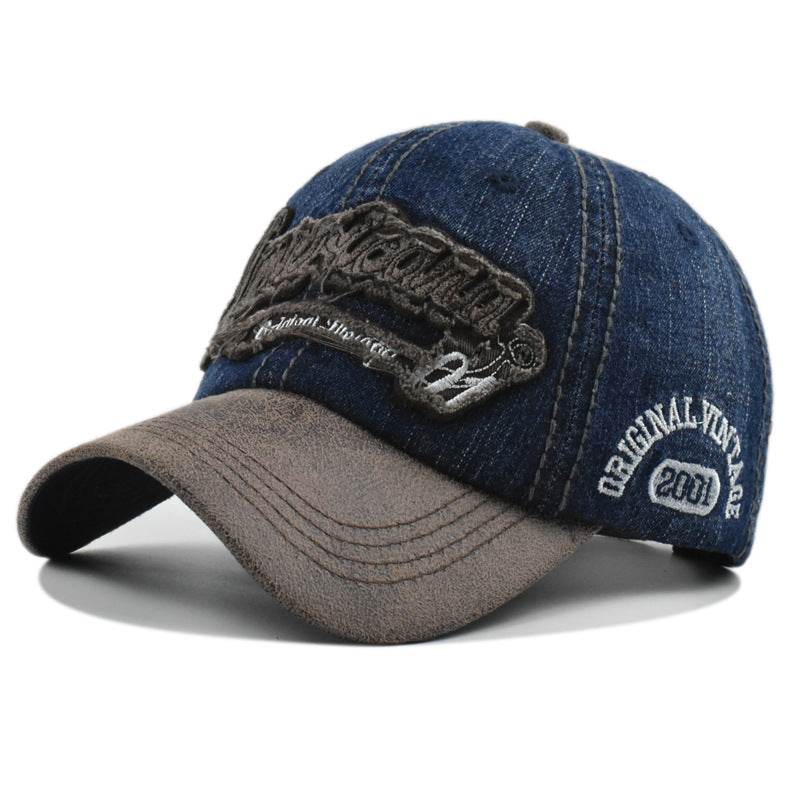 Wholesale retro baseball cap  washed Denim peaked cap
