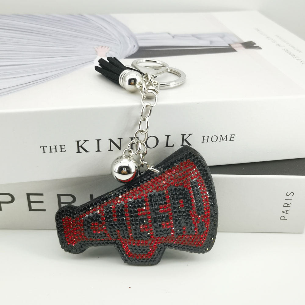 Wholesale creative velvet diamond English letter keychain