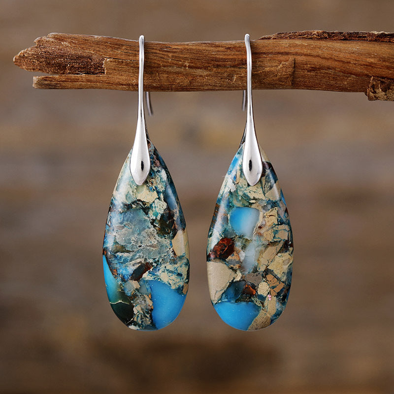 Wholesale  Natural Drop Emperor Stone Earrings