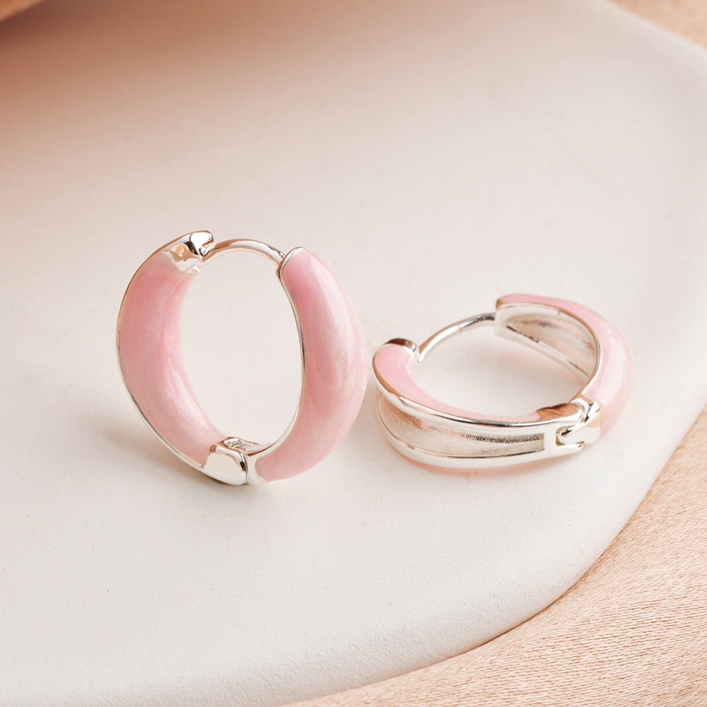Wholesale Colorful glaze drop circle earrings