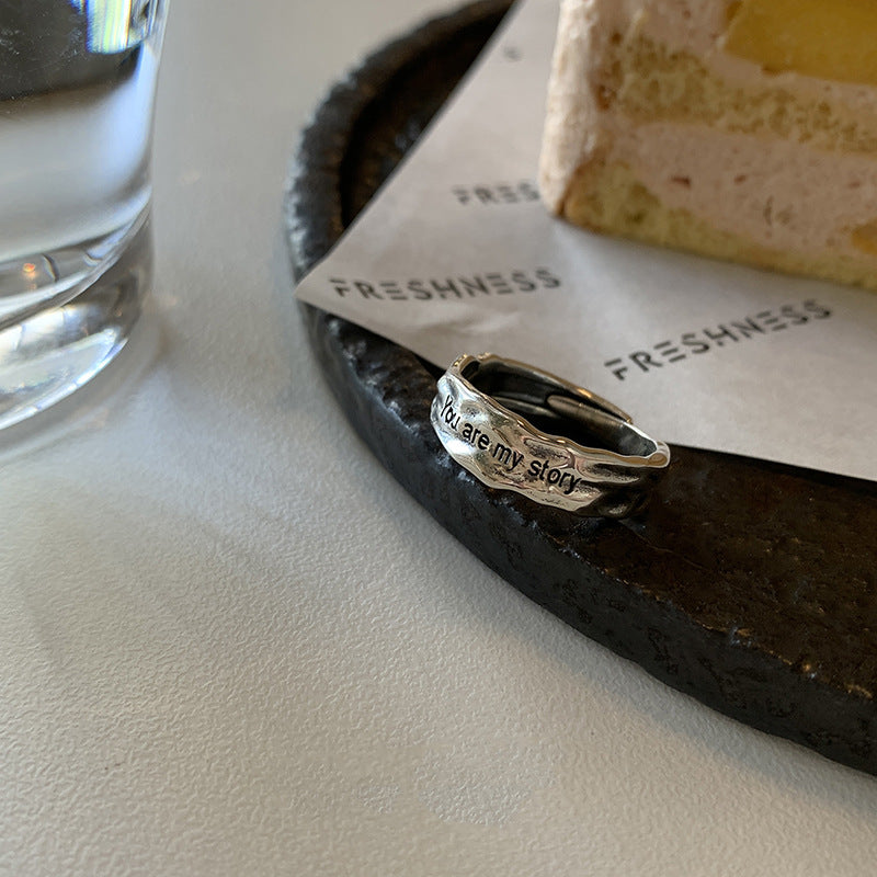 Wholesale 925 Silver Vintage Hollow Love Ring Open Ring Hearts Rings ACC-RS-YaoFeng011